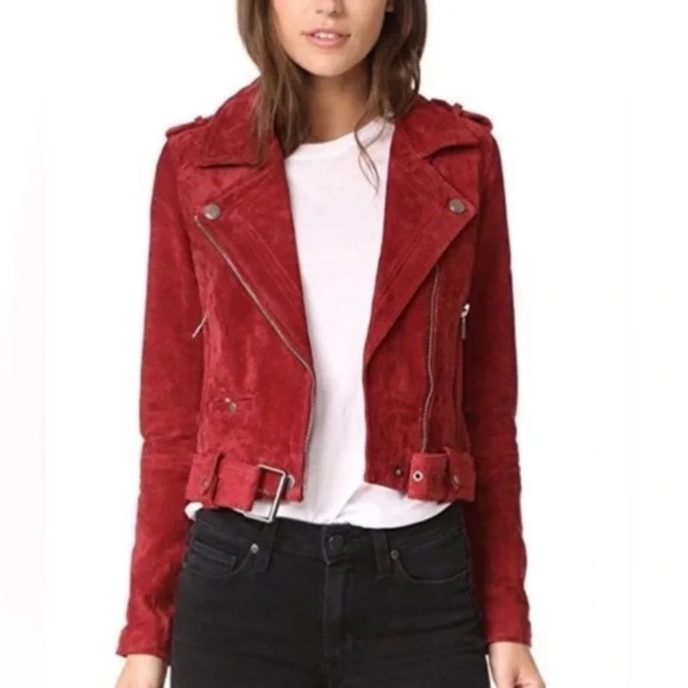 Blank NYC Women's Red Suede Jacket